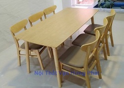 Bộ bàn ăn 6 ghế Mango chất liệu gỗ sồi